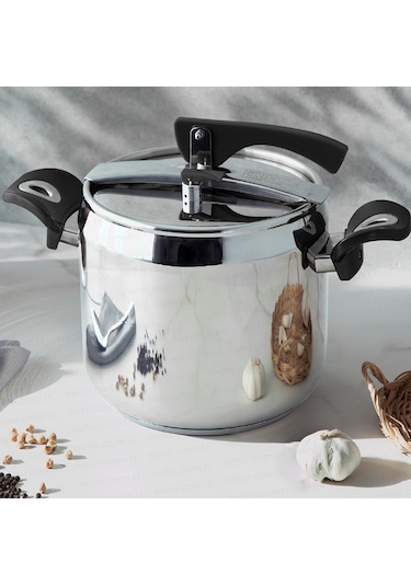 Nehir Silver Klasik 6 L Düdüklü Tencere Gümüş - Siyah