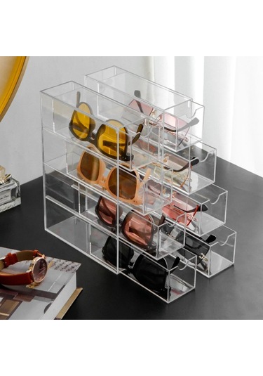 4 Katmanlı Plastik Çekmece Saklama Kutusu Şeffaf Toz Geçirmez Beyaz