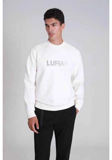 Lufian Luther Erkek Sweatshirt Kırık Beyaz 001