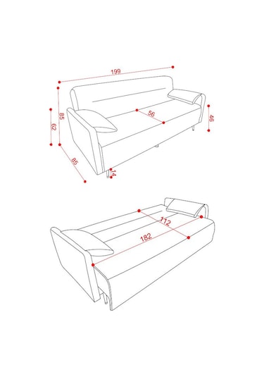 Kilim Mobilya Odin Üç Kişilik Yüksek Ayaklı Koltuk-kanepe Gri
