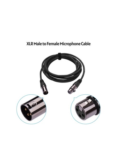 Fortunelane Muslady C2223 3 Pin Xlr Ses Kablosu, 5 Metre, Siyah, Hafif Demlenmiş Ses İletimi