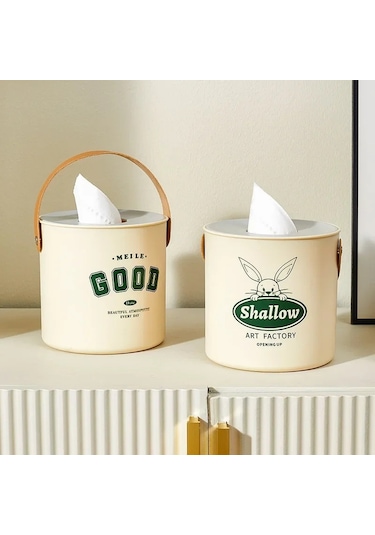 A-yuvarlak Tuvalet Rulo Kağıt Konteyner Oturma Odası Yatak Odası Peçete Tutucu Ev Tuvalet Kağıdı Depolama Masaüstü Doku Kutusu Toz Geçirmez