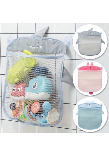 Zhanglei001 Gri Çocuk Banyo Oyuncak Filesi, Askılı Saklama Sepeti, Elektriksiz Gri
