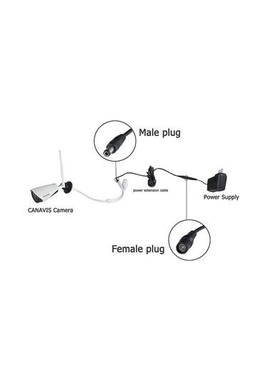Ancheyn 4382 DC 1 M 5.5 MM x 2.1 MM 5 A Dişi Erkek Adaptör Uzatma Kablosu