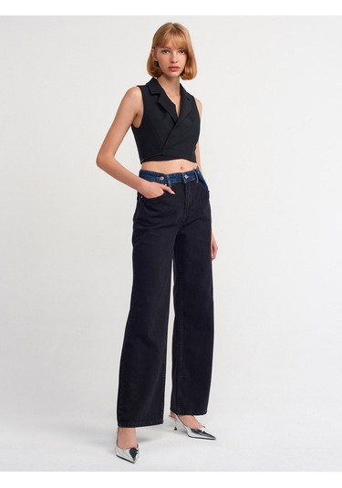 Dilvin Vücuda Oturan Yelek  Siyah