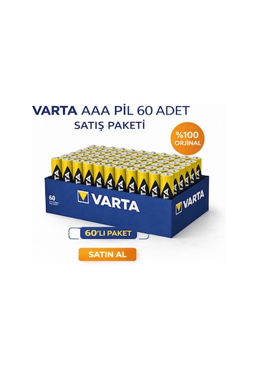 Varta Aaa İnce Kalem Pil 1.5v Super Heavy Duty R03 Çinko Karbon 2li 30 Paket