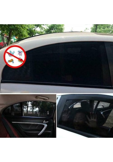 2 Adet Oto Yan Cam Vantuzsuz Perde Araba Arka Cam Güneş Koruyucu