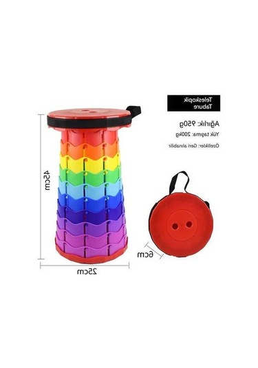 Maoyaya Açıktaşın Teleskopik Katlanır Tabure Kırmızı