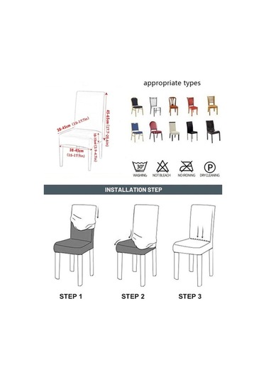 StarMall Ipek Kadife Sandalye Kılıfı Sandalye Örtüsü Lastikli Standart 1 Adet Bej