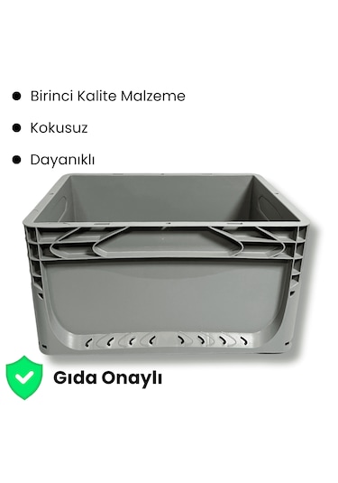 Alpbx 1.kalite Gri Plastik Kasa 40x30x22 Cm - Kutu 21 Litre
