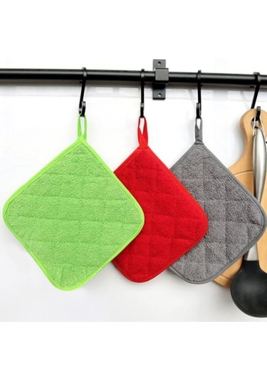 Novahub Gri 3 Adet Mutfak Tencere Tutucular Placemats Kolay Temizlenebilir Yeniden Kullanılabilir Isıya Dayanıklı Fırın Tencere Tutucular Gri