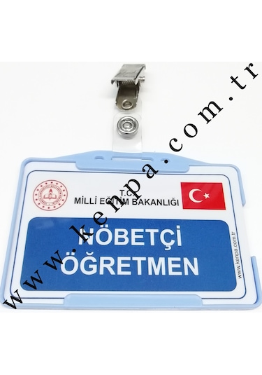 Nöbetçi Öğretmen Kartı Klipsli Pvc Sert Plastik