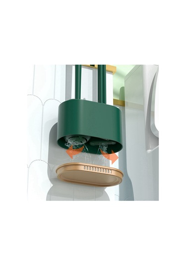 Yeşil 4'ü 1 Arada Silikon Tuvalet Fırçası Seti, Silikon Tuvalet Fırçası Yeşil