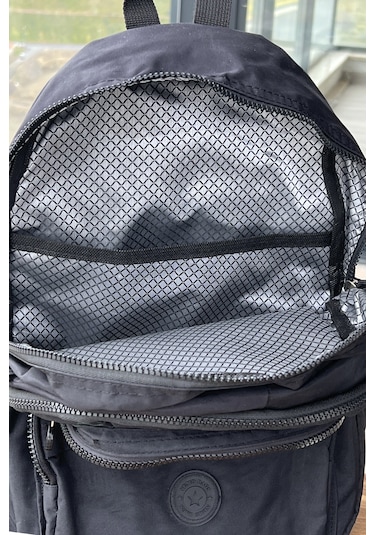 Nemo Group Siyah Sırt Çantası Krinkıl Kumaş Suya Dayanıklı Siyah