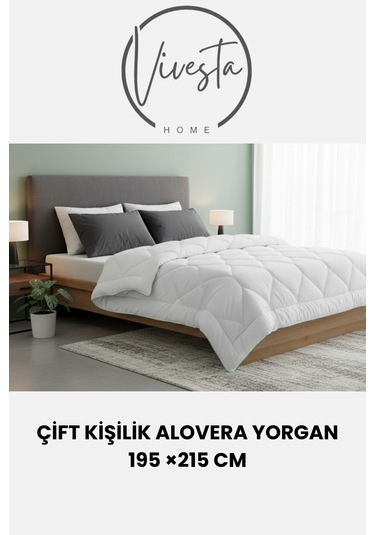 Aloe Vera Çift Kişilik Yorgan 195x215 Cm Beyaz