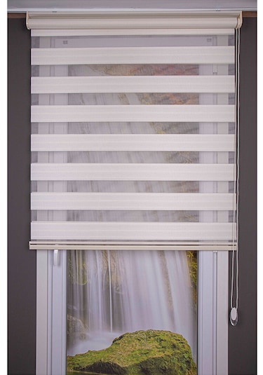 Oba Perde Keten Zebra Perde Beyaz 120 x 190