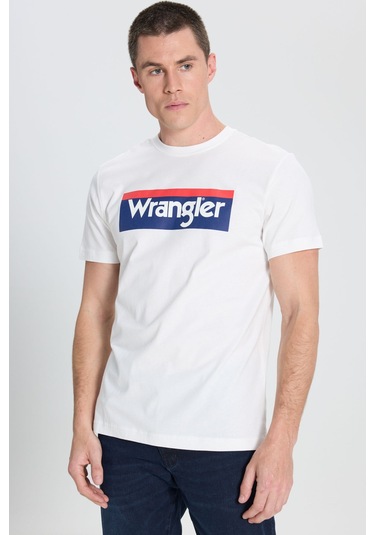 Wrangler Lightweight Ss 3color Log Beyaz Erkek Kısa Kol T-shirt Beyaz