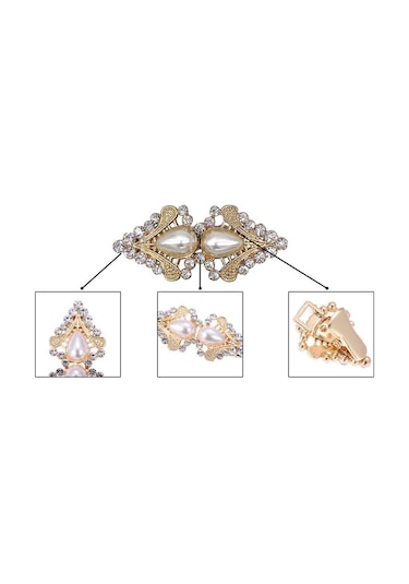 Homyl Kazak Şal Ördek Ağız Klipsi Hırka Yaka Ceketler Altın