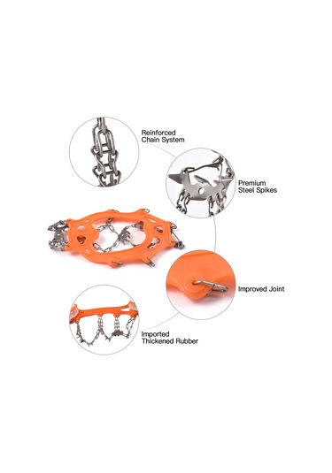 Wezone Paslanmaz Çelik Buz Tırnağı - Kar Buz Kaydırmaz Ayakkabı Aksesuarı Siyah