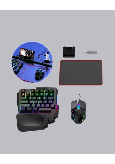 5 İ 1 Arada Mobil Oyun Seti Bluetooth 5.3 Klavye Mouse Dönüştürücü Gaming Kit