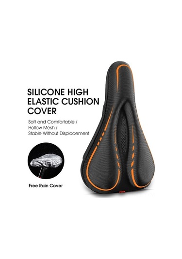 Dancemonkey Silikon Bisiklet Sele Kılıfı - Konforlu, Kaymaz, Nefes Alabilir Siyah Siyah