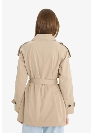 Defacto Regular Fit Kemerli Düğmeli Cepli Trençkot E8583ax25aubg501 Bej