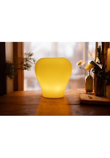 Fener Mum Vase Krem Kavun Kokulu Dekoratif Mum