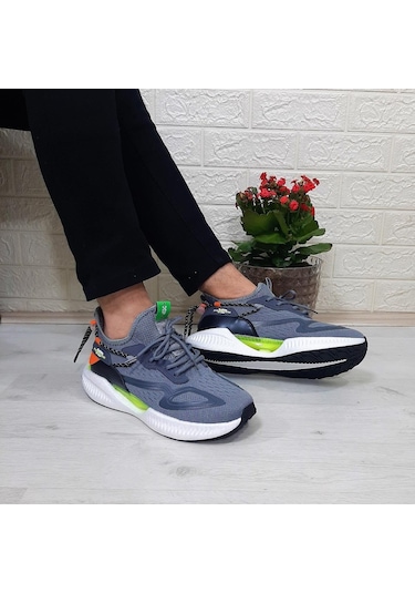 M.p 1659 Gri Renk Kaymaz Rahat Hafif Spor Ayakkabı 001