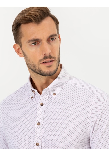 Pierre Cardin Erkek Bordo Desenli Gömlek 50266529-vr014 Bordo