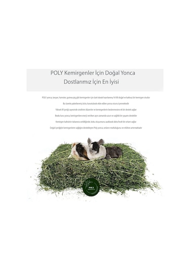 Poly Kemirgen Doğal Kuru Yonca Kemirgen Otu-tavşan-ginepig-hamster 2000 Gr