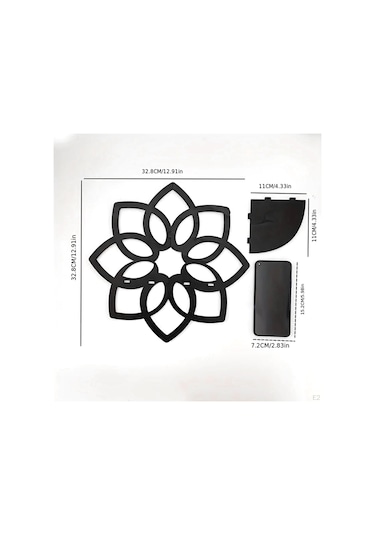 Çiçek Şekli Köşe Rafı, Depolama Rafı, Ev İçin Duvara Monte Ahşap Yüzer Raflar