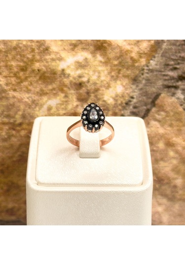 Elmas Montür Rosegold Damla Gümüş Set Takım Rose Gold