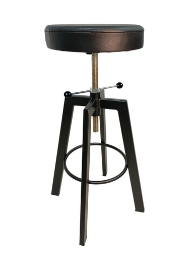 Helen Bar Sandalyesi Bar Taburesi Siyah Deri Oturak Çok Renkli