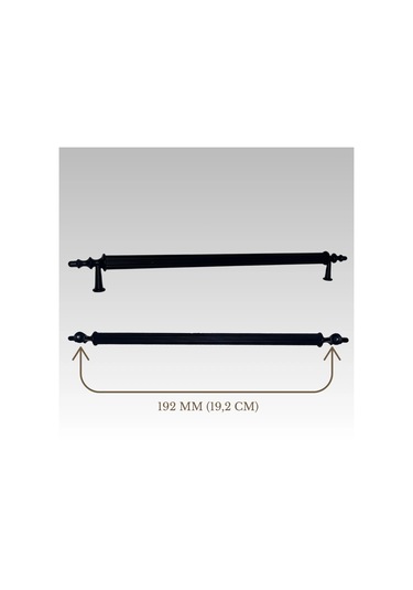 Klipso Mat Siyah 192 Mm Metal Lüks Çekmece Dolap Mobilya Kulpları 10 Adet Siyah