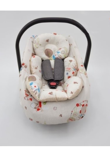 Mordesing Bebek Puset Minderi ve Çarşaf 2'li Set Animal Serisi Beyaz