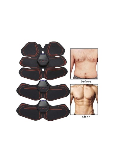 Kas Çalıştırıcı Ems Karın Taşınabilir Dijital Ekran Şarj Egzersiz Fitness Yaması Siyah