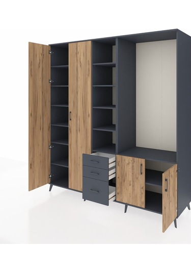 Kronos Dolap 13 Raflı 3 Çekmeceli 4 Kapaklı 220x59x243 Antrasit-çam/antrasit Atlas Çam/antrasıt Kronos Dolap 13 Raflı 3 Çekmeceli 4 Kapaklı 220x59x243 Antrasit-çam/antrasit Atlas Çam/antrasıt