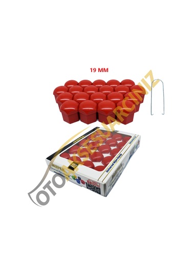 A Kalite Mefsa Bijon Kapağı Düz 19 Mm Kırmızı 20 Li Set