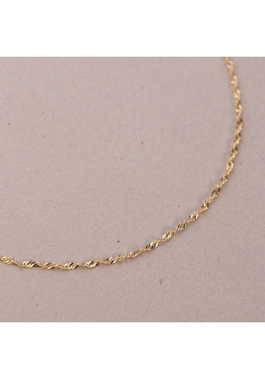 Goldkupe 14 Ayar Singapur Altın Zincir Kolye - 1,00 Gr-6059