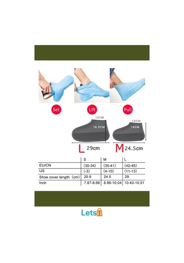 Su Geçirmez Silikon Ayakkabı Kılıfı L Beden