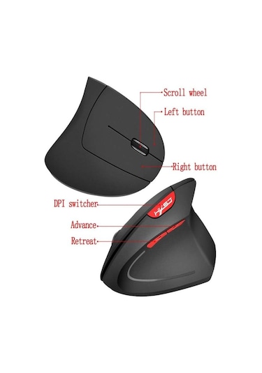 Mufunye 2.4 GHz 2400Dpı Kablosuz Dikey Optik Mouse