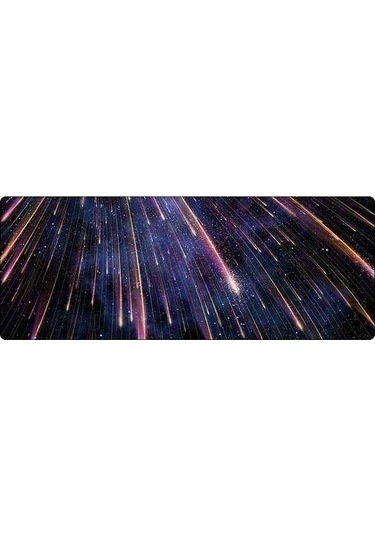 Ebitda 400x900x3mm Kilitli Mouse Pad - 5 Meteor Yağmuru Desenli - Yumuşak Ve Aşınma Dayanıklı 5 Meteor Yağmuru