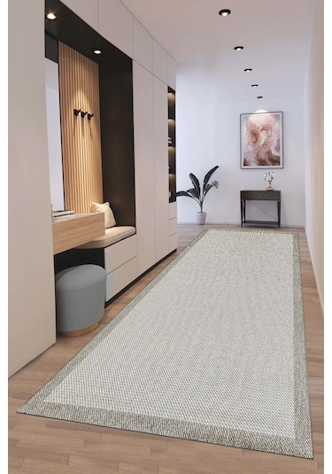 Sisal Bordürlü Jut Hasır Kaymaz Taban 1504 Krem