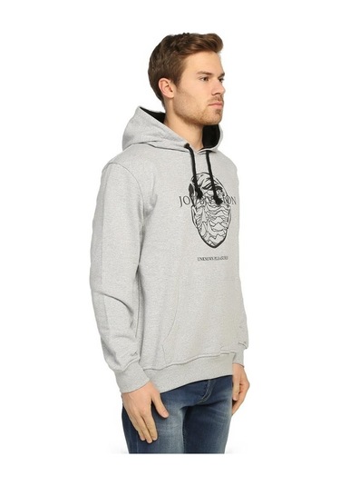Bant Giyim - Joy Division Gri Kapşonlu Erkek Sweatshirt Hoodie