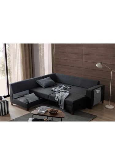 Eymense Loft Köşe Koltuk Takımı Antrasit Sol Köşe