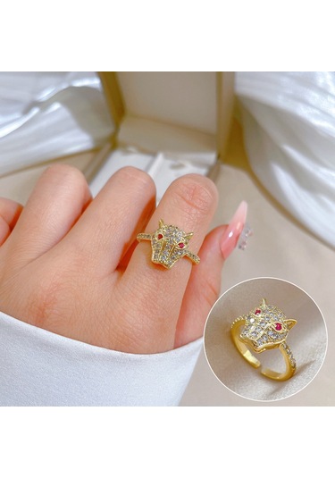 Ayarlanabilir Açıklığa Sahip Zarif Zirkon Yüzük No.58 Çok Renkli