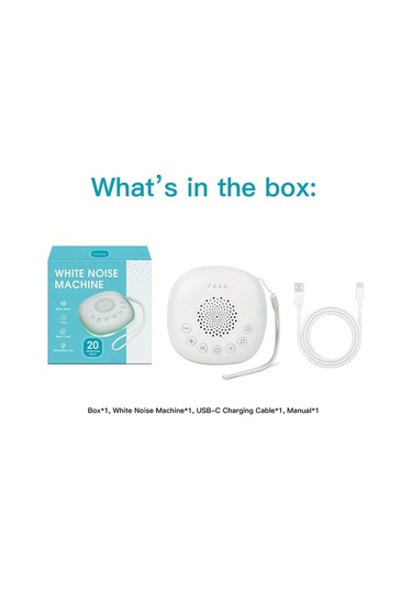 Elmpaly Mini Hoparlör, Usb Beyaz Gürültü Makinesi, 20 Yatıştırıcı Ses, Zamanlayıcı, Taşınabilir Müzik Çalar