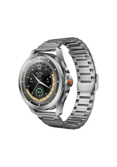 Kalobee Sk44 Business Amoled Ekran 3 Kordonlu Akıllı Saat İphone & Android Uyumlu,48 Mm Gümüş