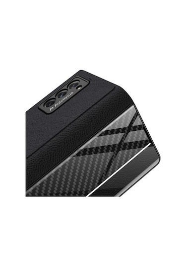 Galaxy Z Fold 2 Kılıf Zore Droga Kılıf Siyah-Beyaz