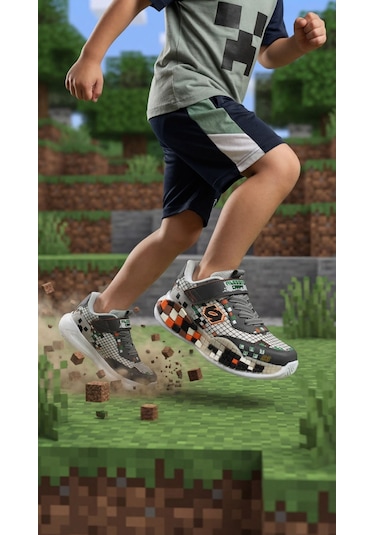 Nstil Günlük Unisex Çocuk Spor Ayakkabı Sneaker Cırtlı Rahat Hafif Konforlu Dayanıklı 02-03 Füme